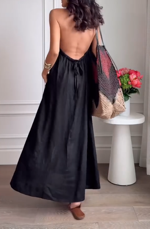 Sleeveless Shirt Backless Dress