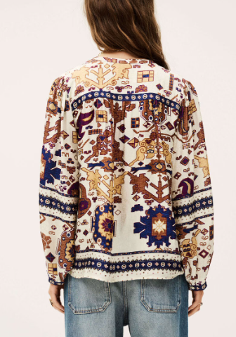 Retro Printed Lightweight Long Sleeved Shirt
