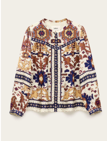 Retro Printed Lightweight Long Sleeved Shirt