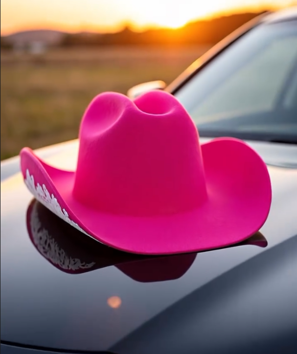 Pink Patterned Denim Hat