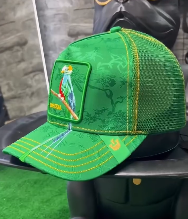 Sunscreen Mesh Pure Cotton Embroidered Parrot Baseball Cap