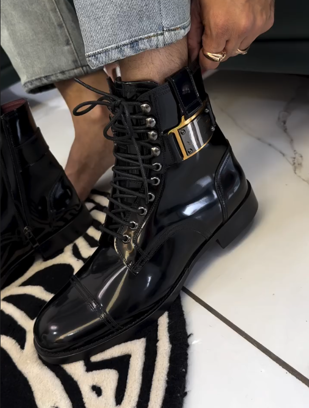 Lacquered Shiny High Top Boots