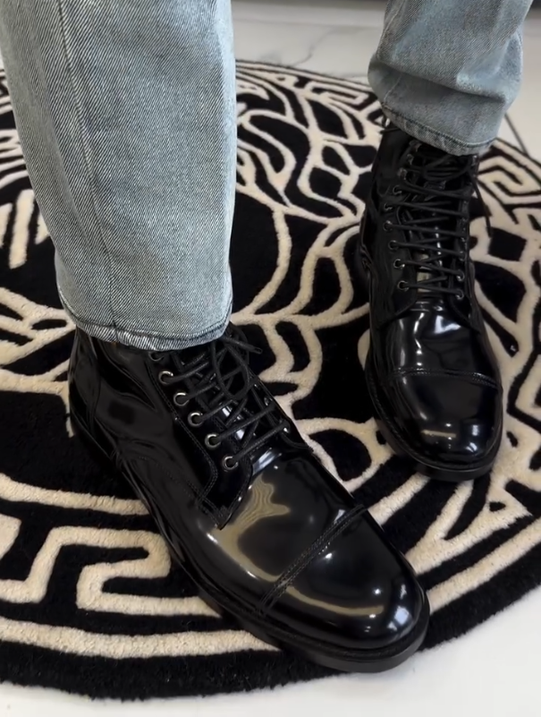 Lacquered Shiny High Top Boots