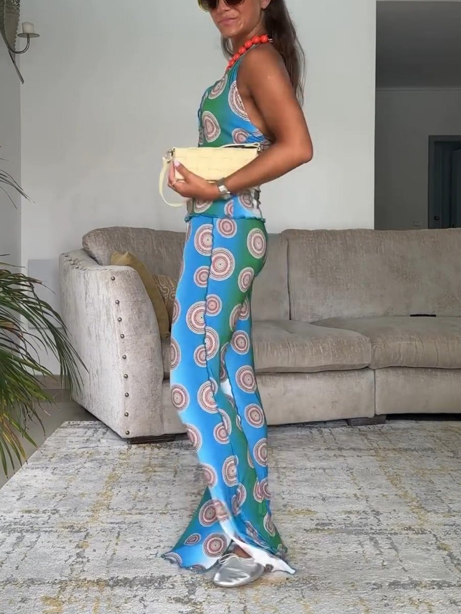 Printed Halterneck Swimsuit