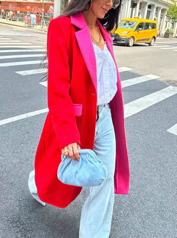 Red Single-Breasted Coat