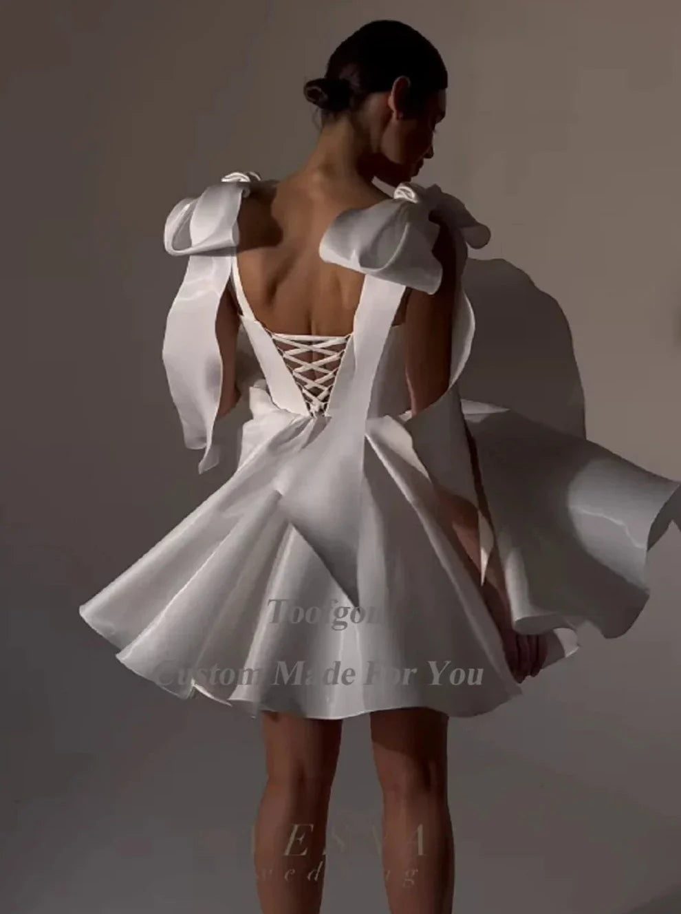 Lace Back Mini Short Dress