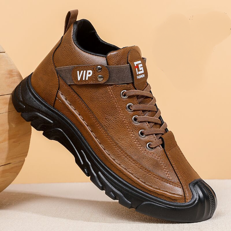 Men's comfortable leather casual trendy shoes