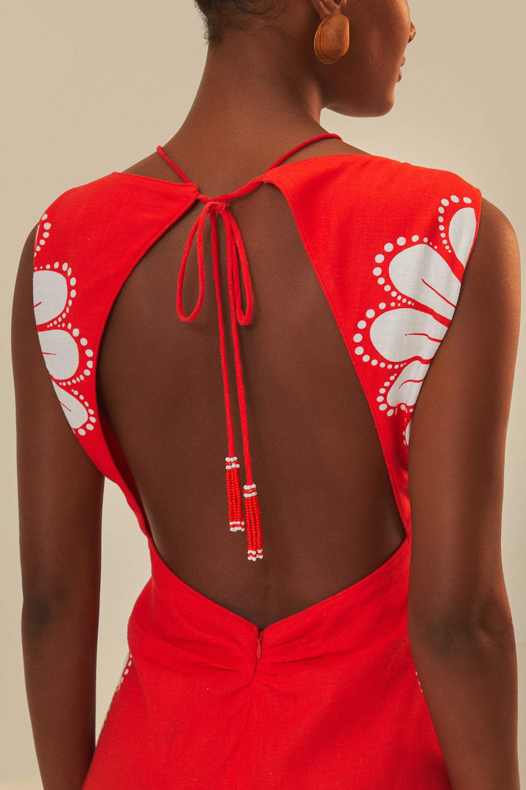 Red Shell Flute Dress