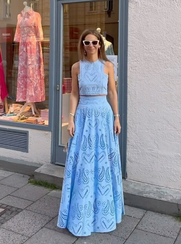 Lace Sleeveless Top & Skirts