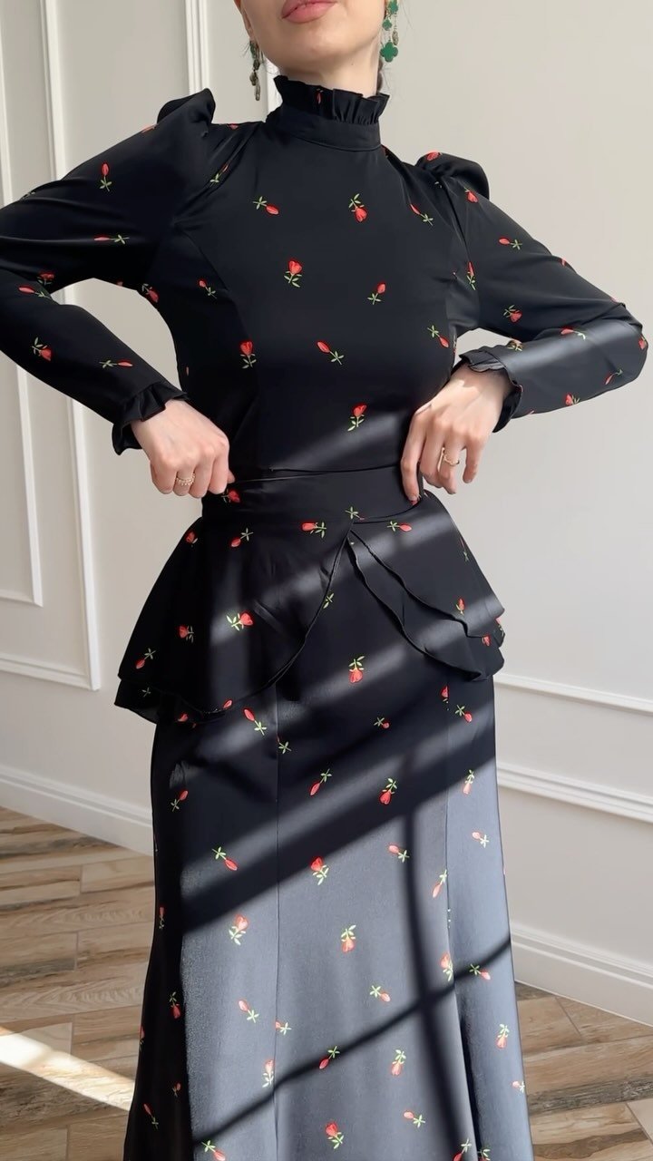 Round Neck Cap Floral Print Dress