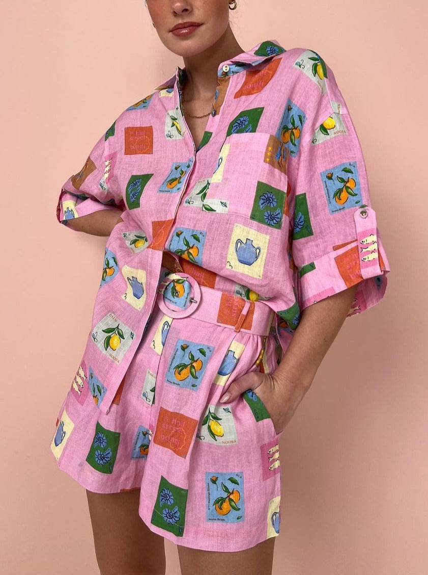 Weekend Style Shorts and Shirt in Pink