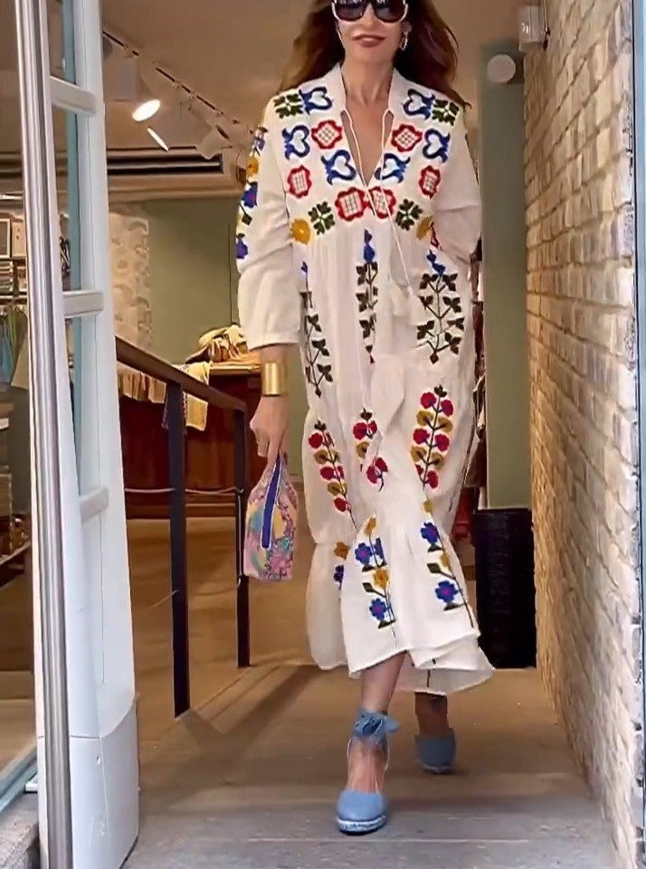 Floral Swing Maxi Dress Women's Casual Holiday Wear