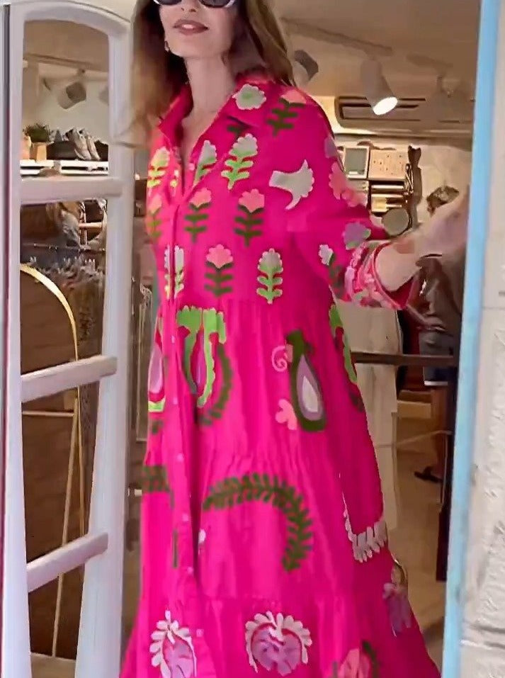Floral Swing Maxi Dress Women's Casual Holiday Wear