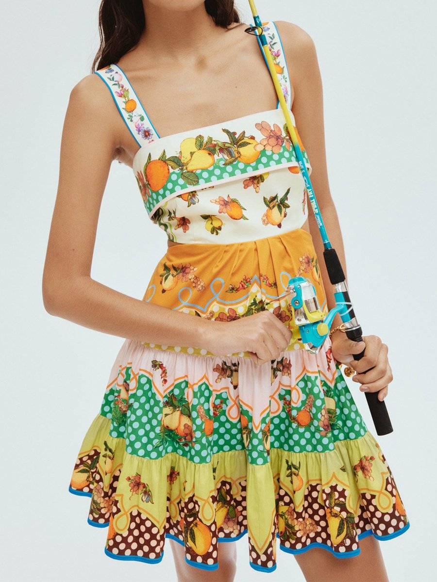 Printed Cut Out Mini Dress