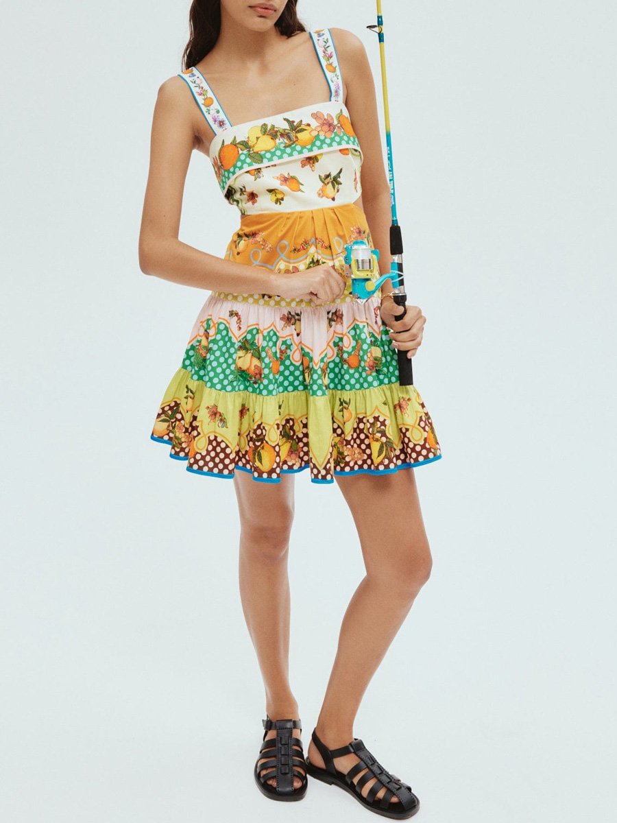 Printed Cut Out Mini Dress
