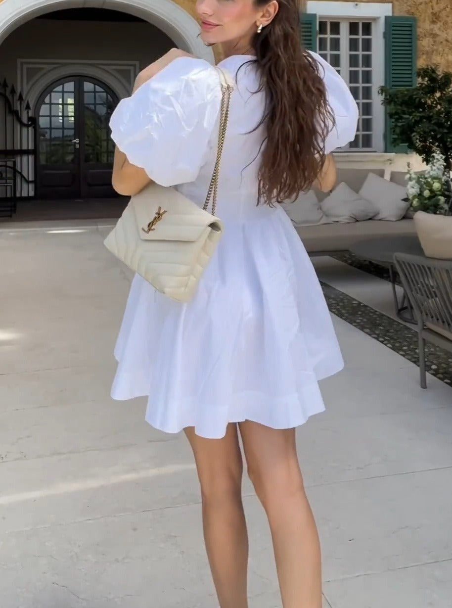 Rotate Mini Dress with Balloon Sleeves
