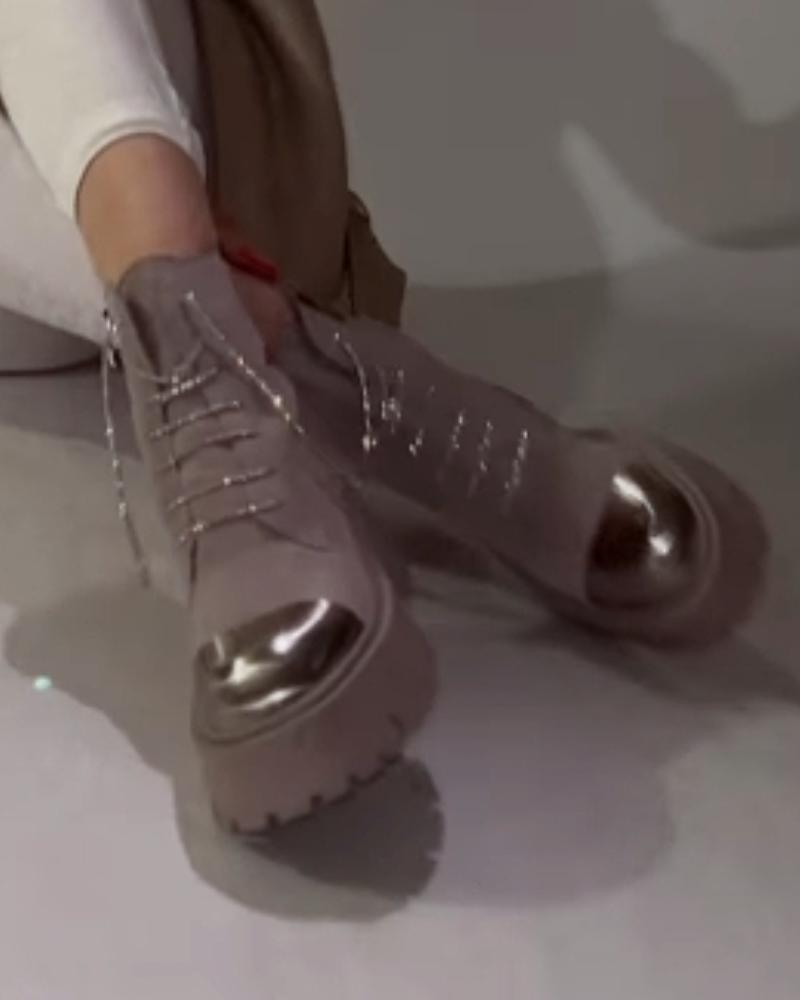 Sparkly Colorblock Martin Boots
