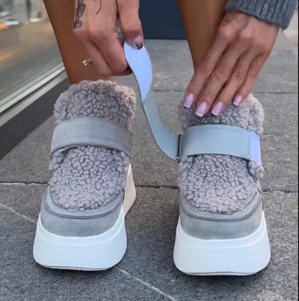 Teddy Woolen Thick Soled Shoes