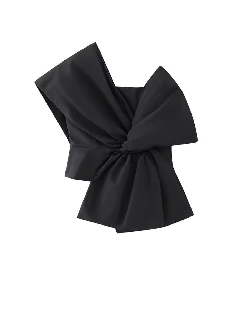 Bow Detail One Shoulder Fashion Top