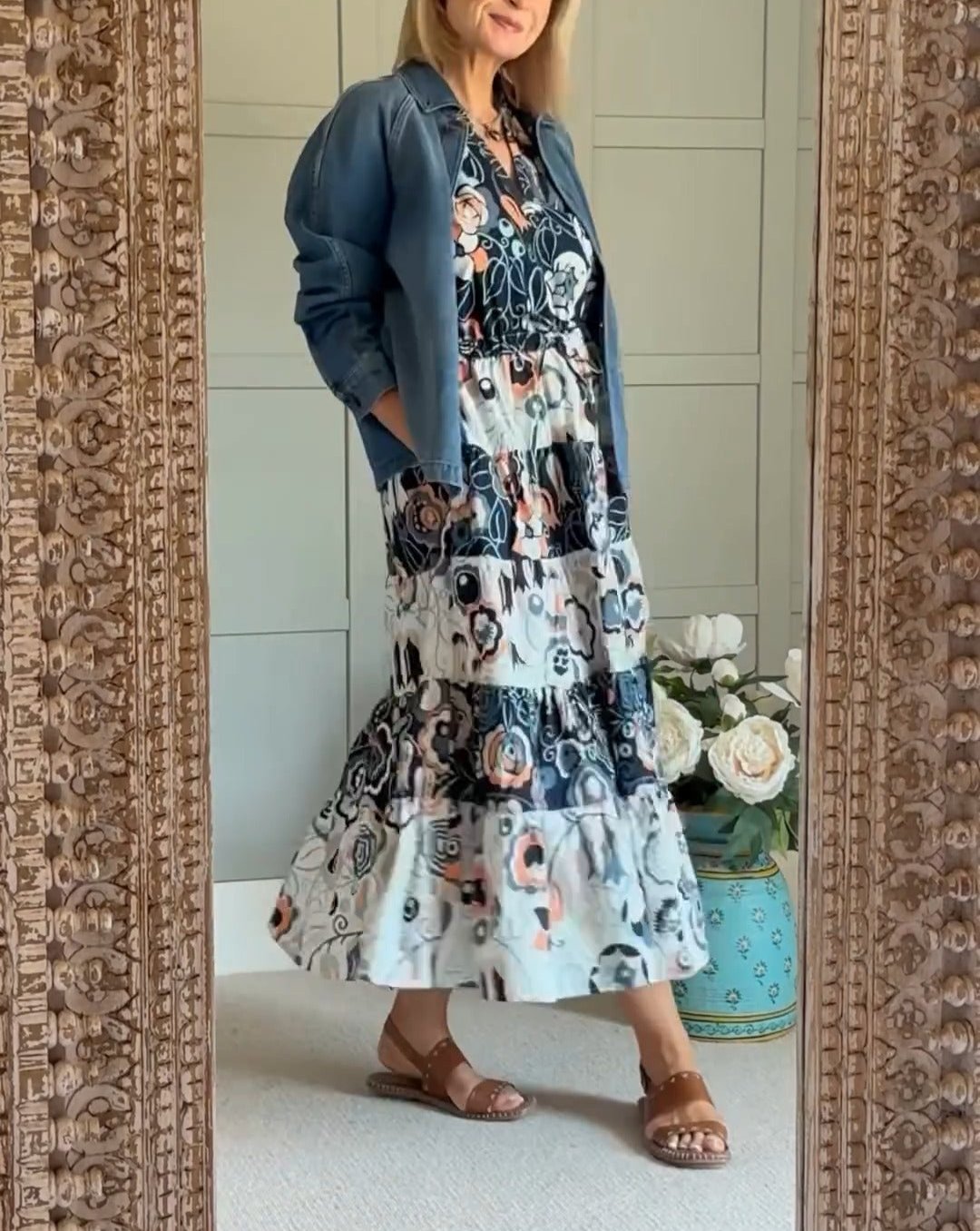 Lantern Sleeve Maxi Dress