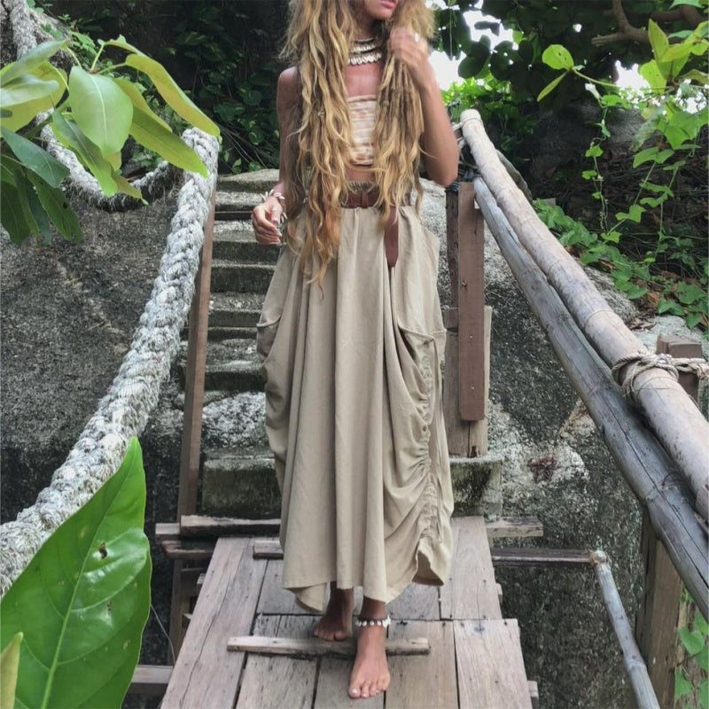 Side Drawstring Casual Skirt