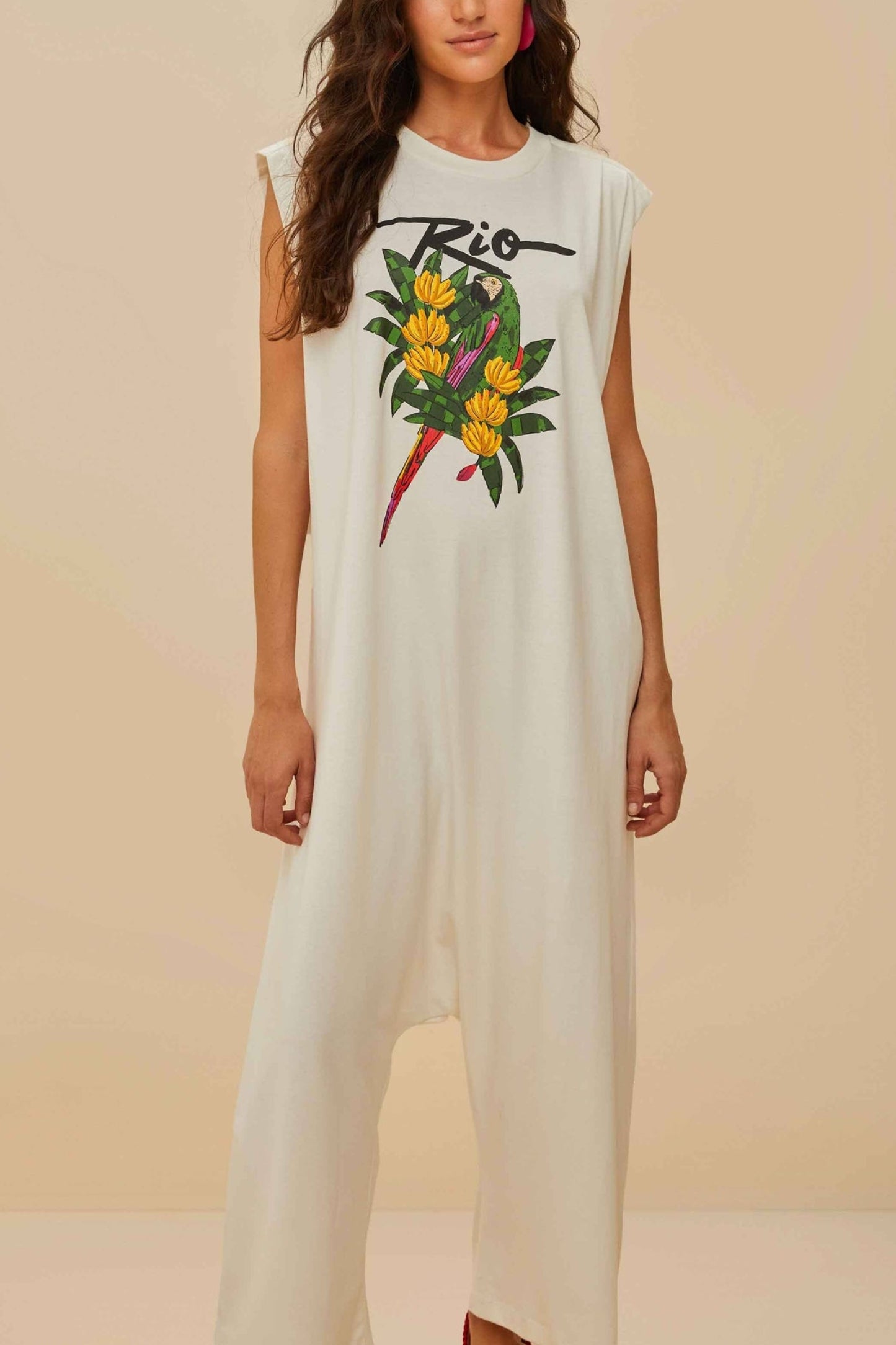 Off-white Rio Macaw Organic Cotton Jumpsuit