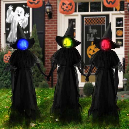Glowing Three Holding Witch Halloween Decoration Props