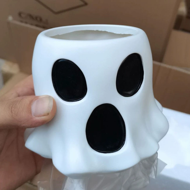 Ghost Flower Pot Halloween Candy Bucket Ghost Candy Bowl