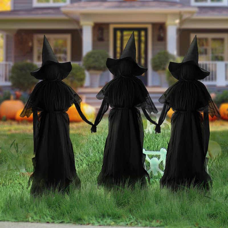 Glowing Three Holding Witch Halloween Decoration Props