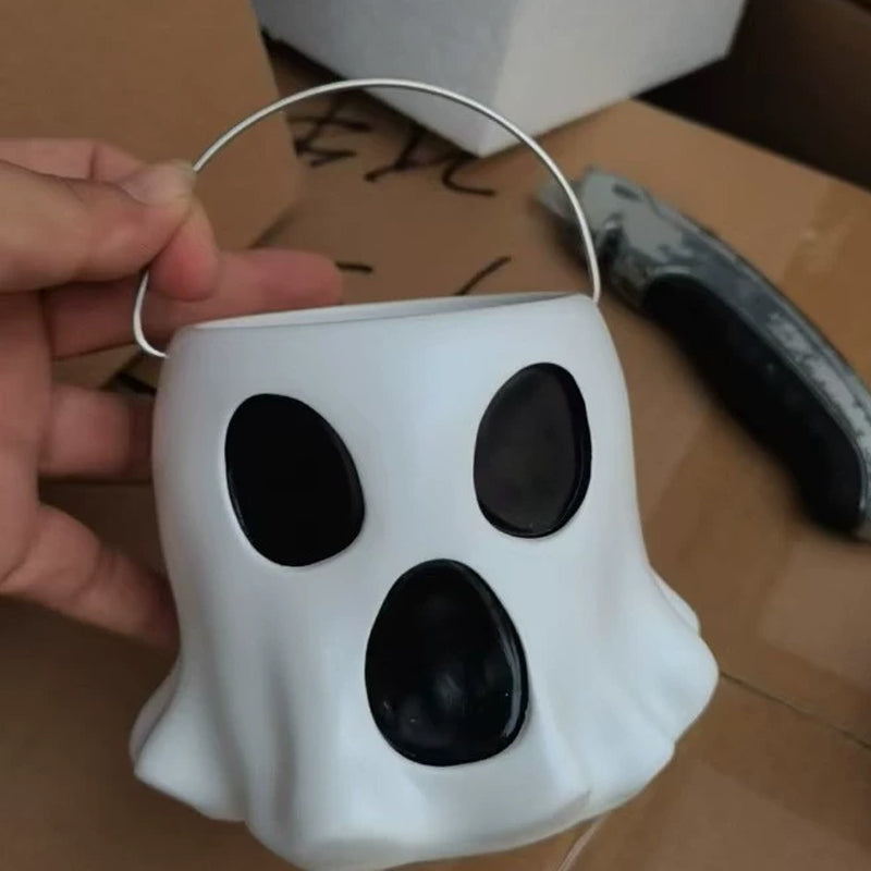 Ghost Flower Pot Halloween Candy Bucket Ghost Candy Bowl