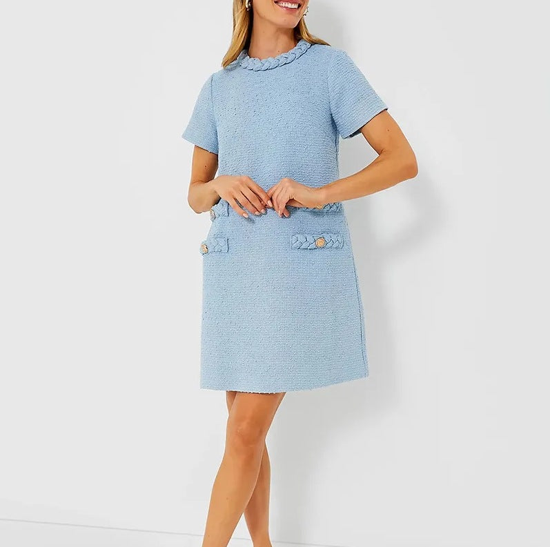Adorable Tweed Short Sleeve Dress