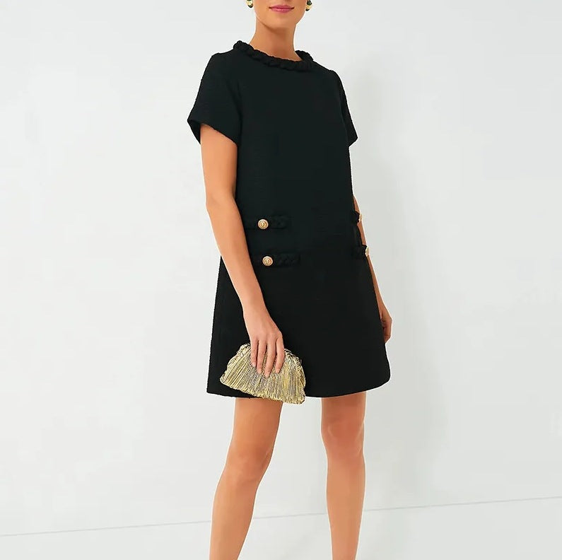 Adorable Tweed Short Sleeve Dress