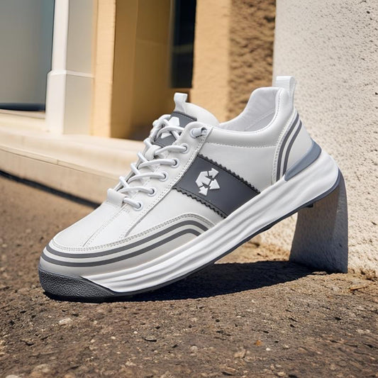 Men's top layer cowhide breathable leather casual sports shoes
