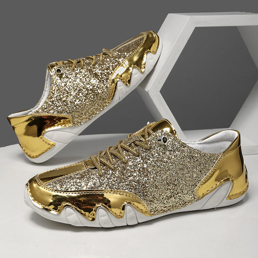Men's low cut shiny and comfortable casual shoes
