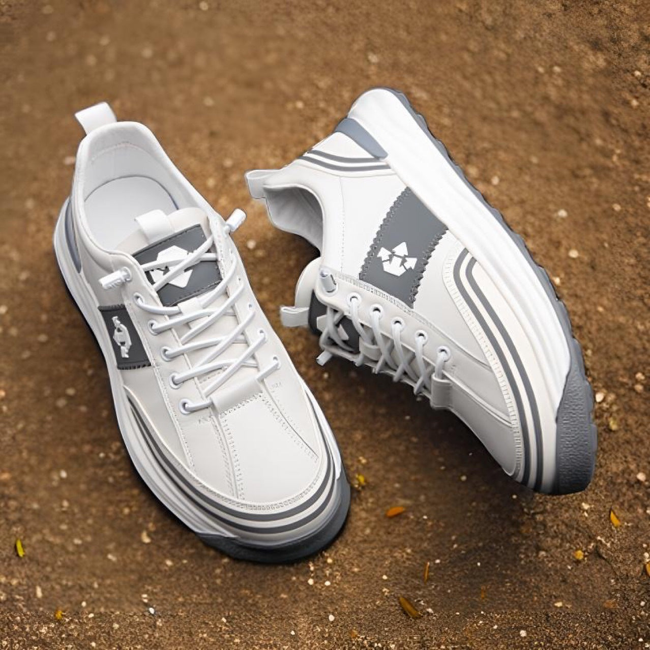 Men's top layer cowhide breathable leather casual sports shoes