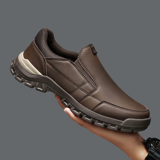 Men's casual lazy people step on thick soled leather shoes