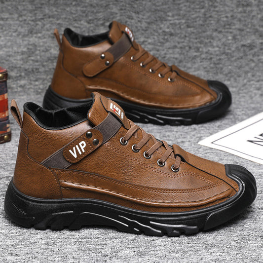 Men's comfortable leather casual trendy shoes