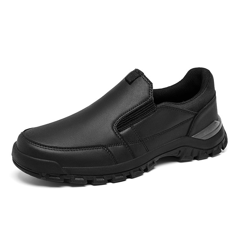 Men's casual lazy people step on thick soled leather shoes