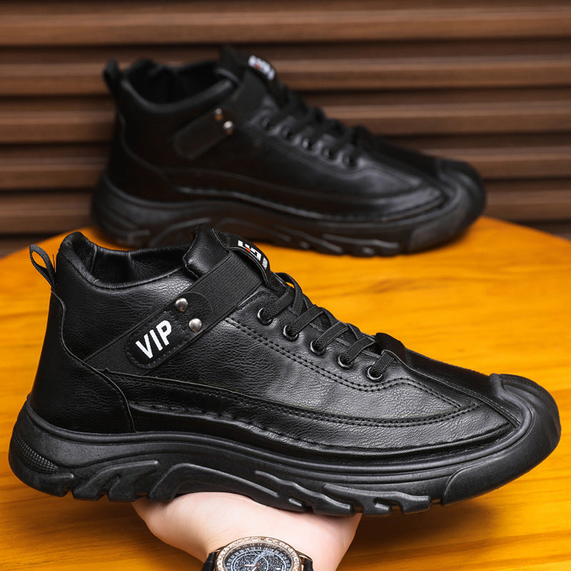 Men's comfortable leather casual trendy shoes