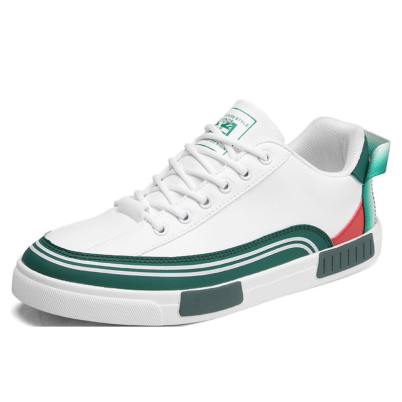 Men's color blocked casual leather board shoes