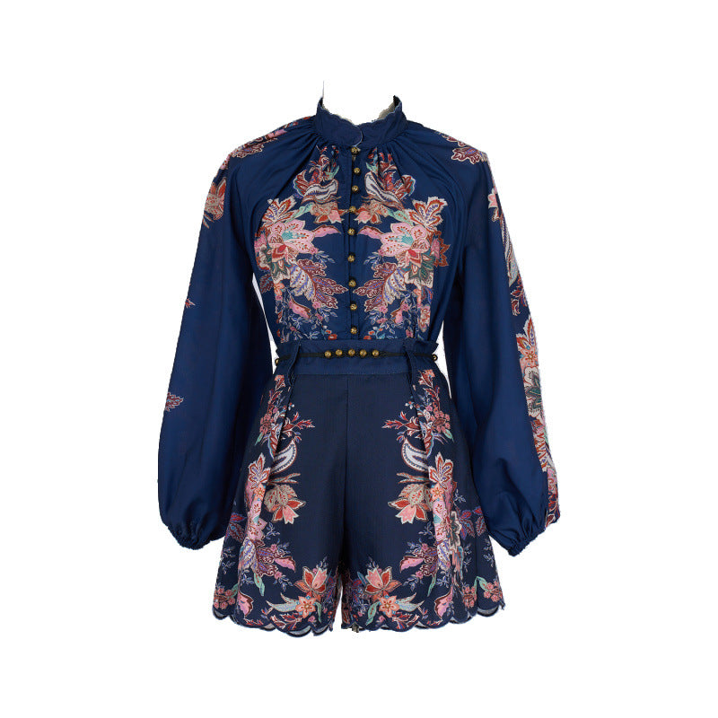 Printed Embroidered Two Pieces Set