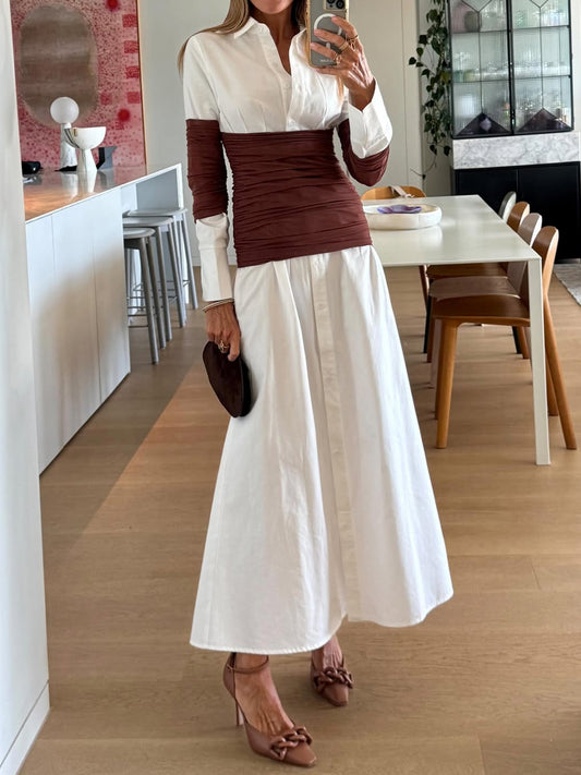 Elegant Patchwork Mesh Maxi Dress