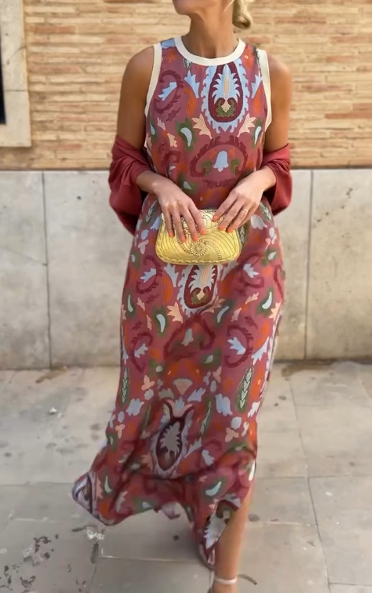 Sleeveless Retro Printed Dress