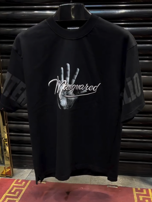 Men's Palm Print Glitter Short Sleeved Shirt