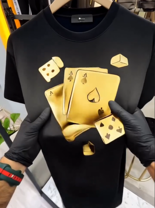 Men's Poker Printed Flash Short Sleeve