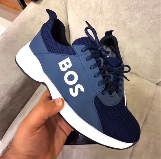 Men's High-quality Leather Splicing Mesh Casual Shoes