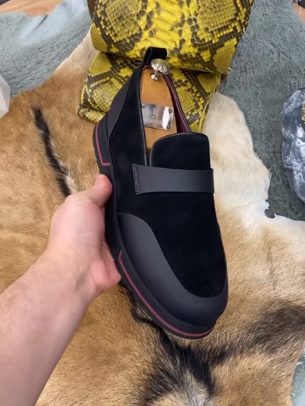 Men's Suede Splicing One Foot Casual Shoes