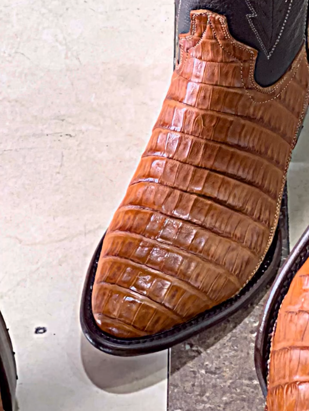 Men's Textured Brown High Top Boots