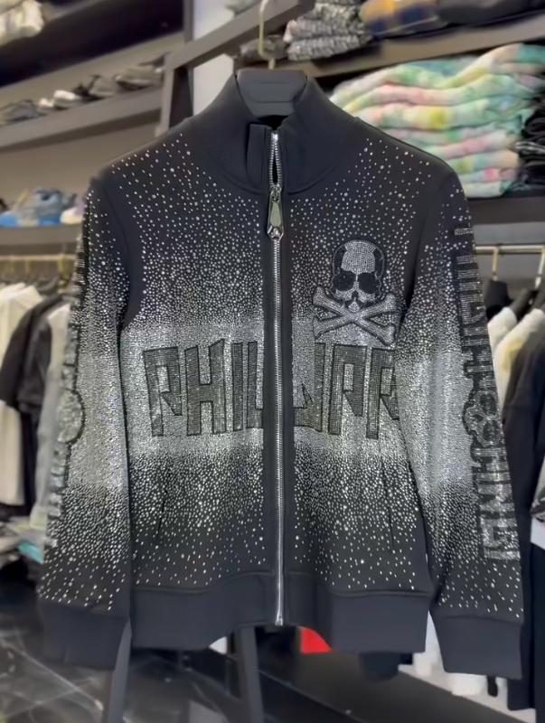 Men's Skeleton Sparkling Diamond Coat