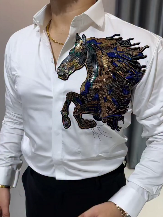 Men's Mercedes Benz Horse Sparkling Diamond Jacket